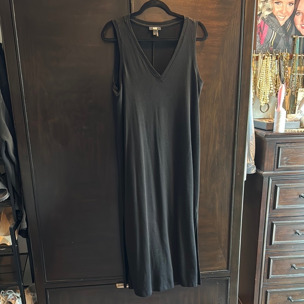 PAIGE Black Sleeveless V-Neck Dress